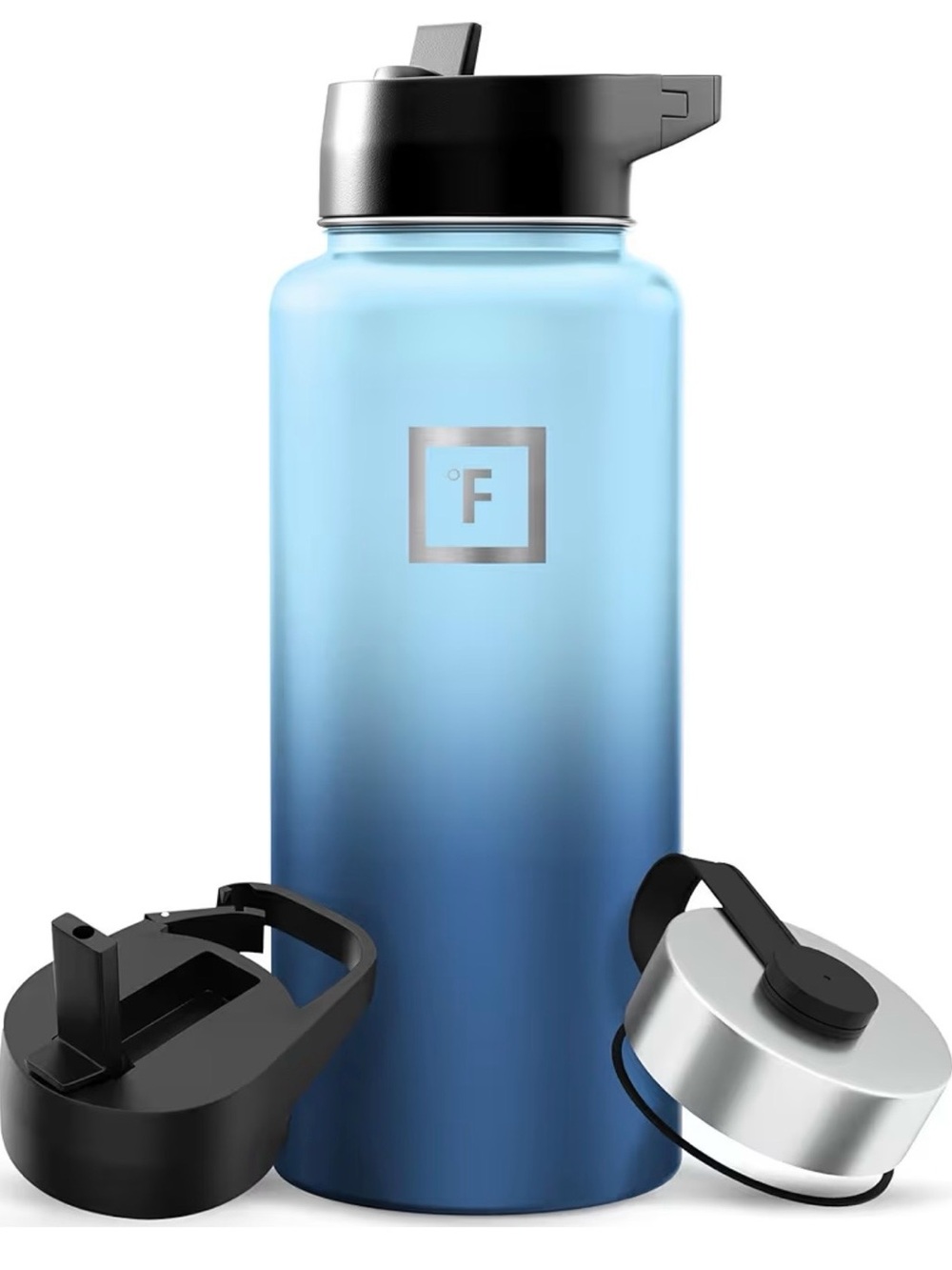 IRON °FLASK Insulated Stainless Steel Water Bottle w/ Interchangeable Lids